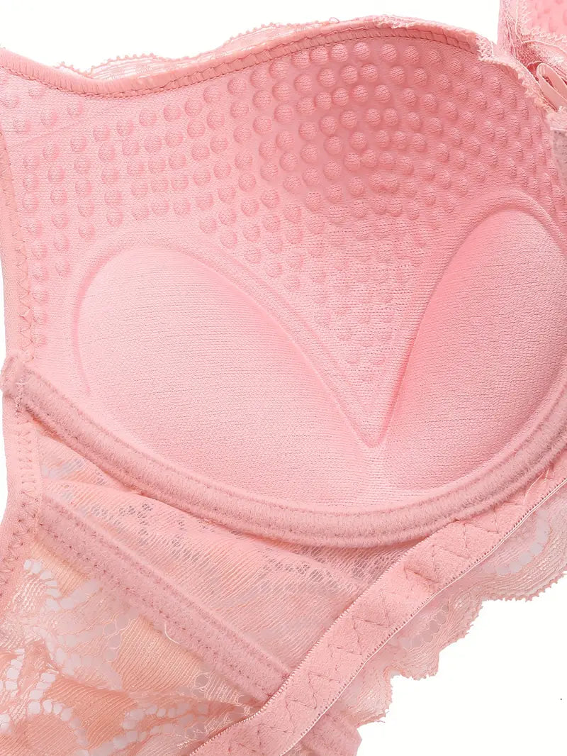 Push Up Thong Bra Set Pink