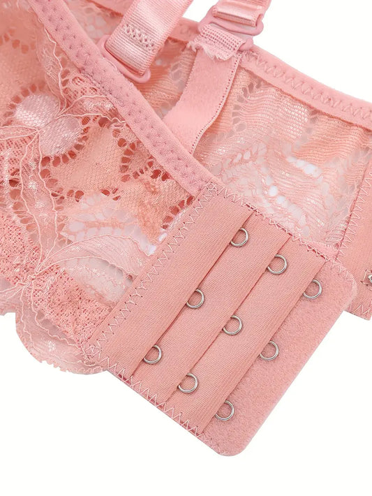 Push Up Thong Bra Set Pink