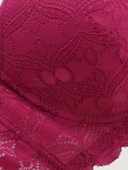 Push Up Thong Bra Set Red