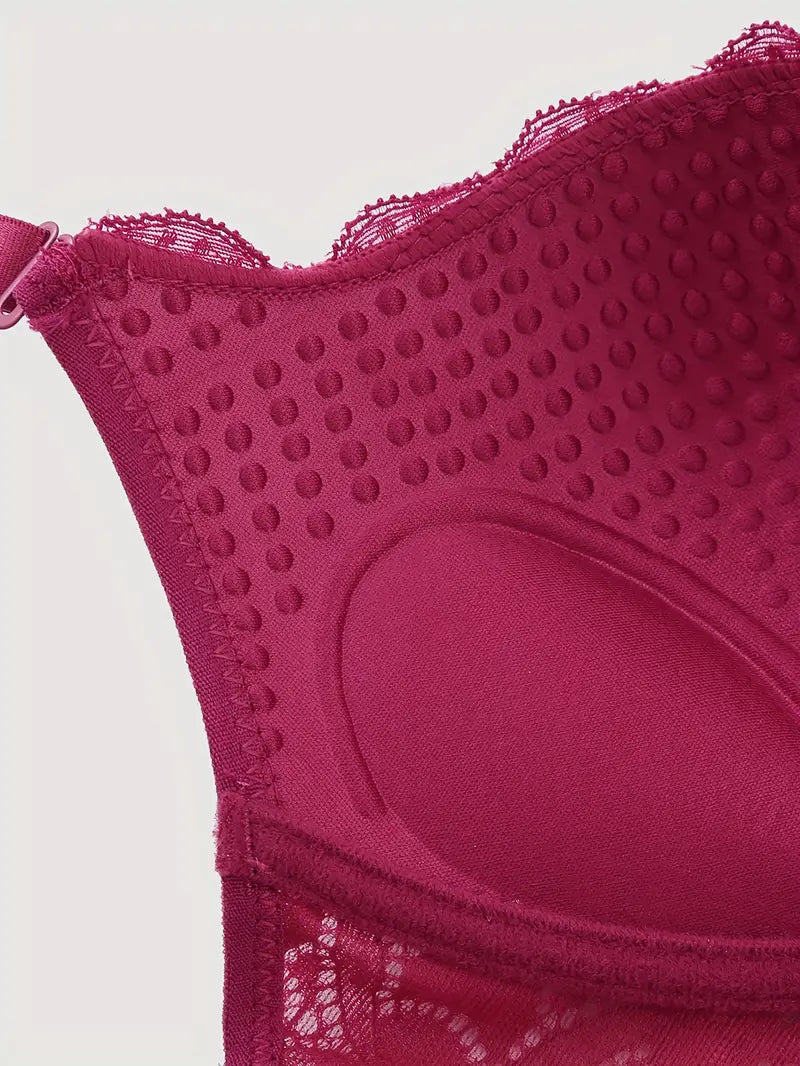 Push Up Thong Bra Set Red