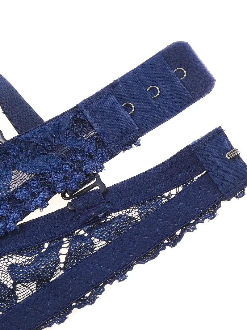 Push Up Sexy Lingerie Blue Lace Sets