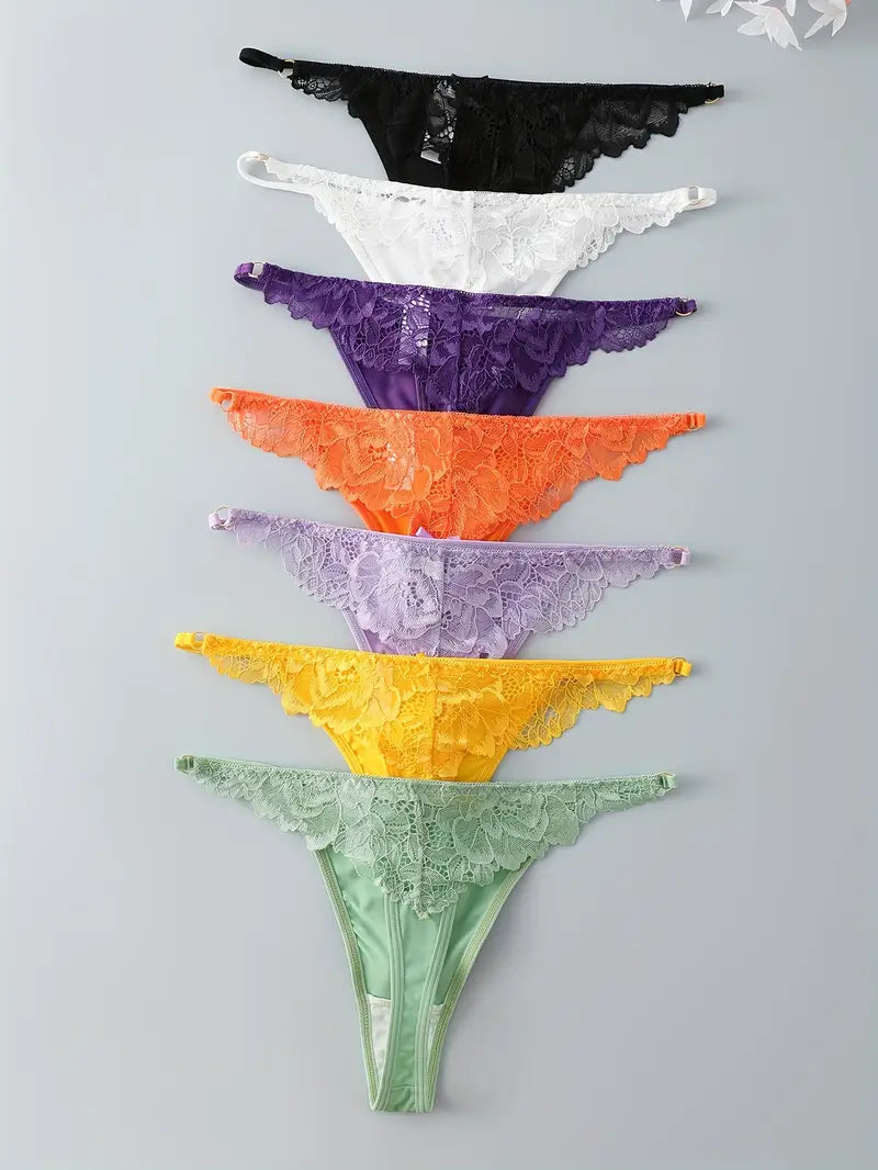 7-pcs Pack Comfortable Soft Stylish Low-Rise Thong 7 Solid Colors
