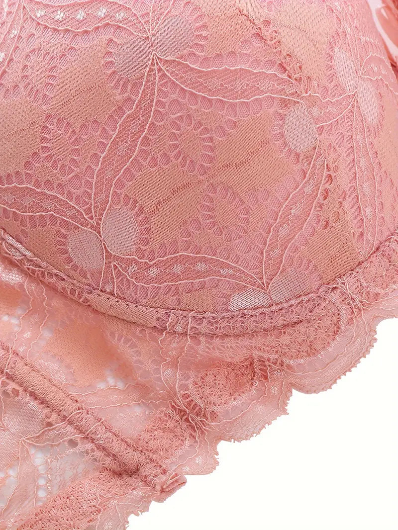 Push Up Thong Bra Set Pink