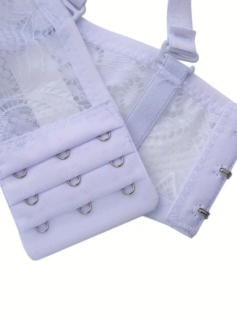 Push Up Thong Bra Set White