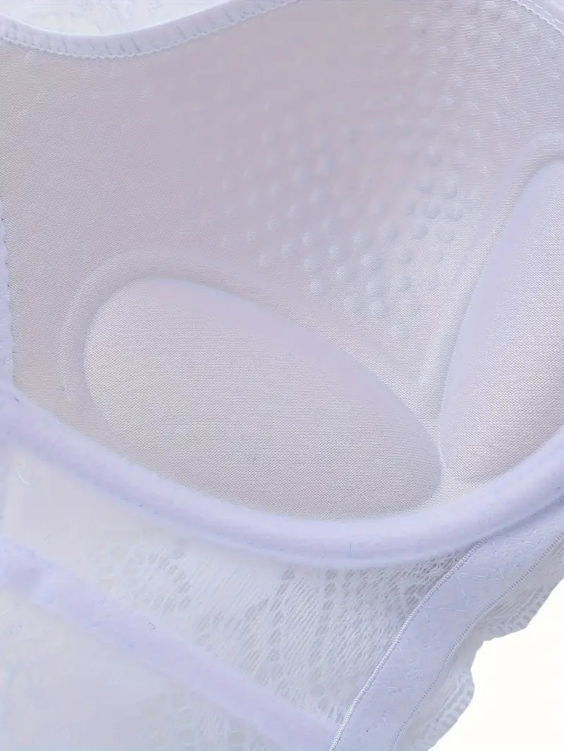 Push Up Thong Bra Set White