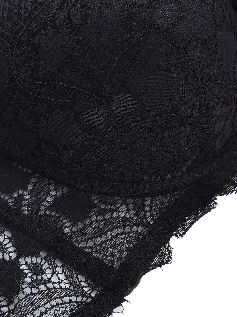 Push Up Thong Bra Set Black