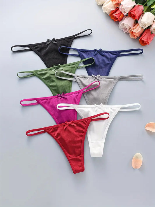 7-pcs Pack Comfortable and Breathable Low-Rise Briefs Thong 7 Colors