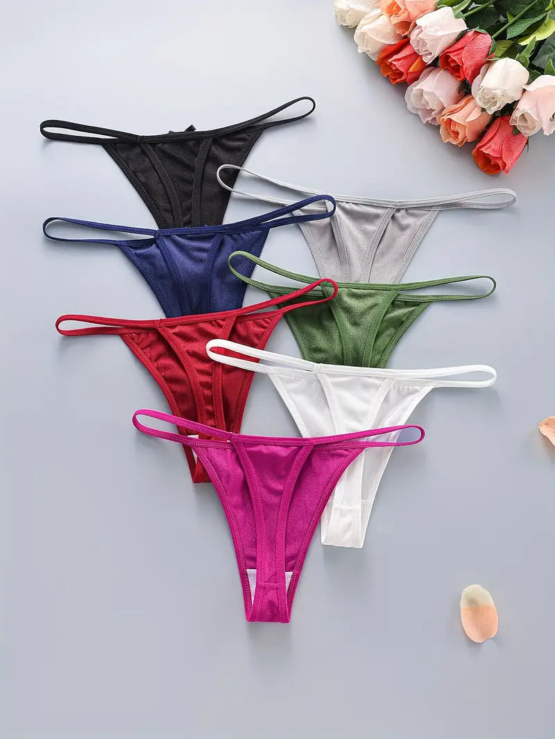 7-pcs Pack Comfortable and Breathable Low-Rise Briefs Thong 7 Colors