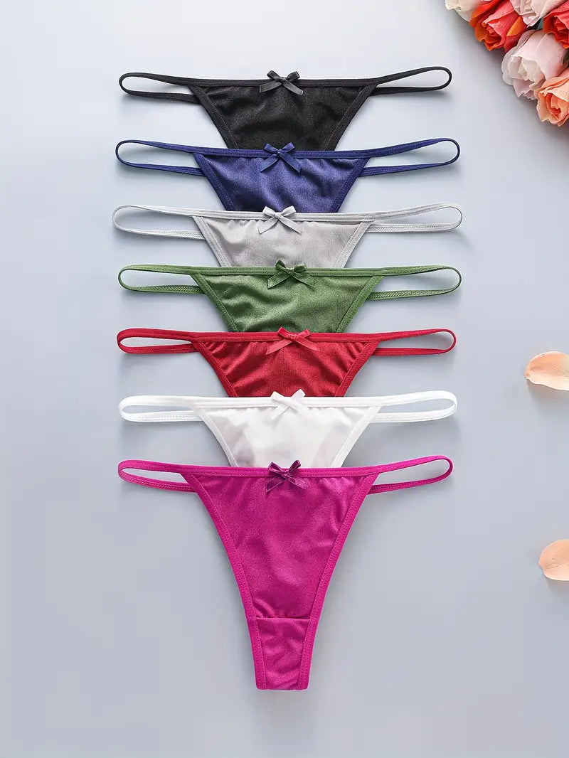 7-pcs Pack Comfortable and Breathable Low-Rise Briefs Thong 7 Colors