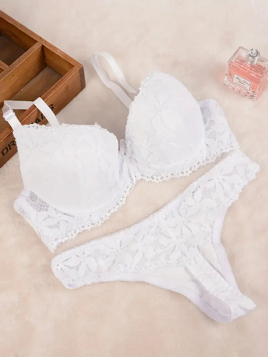 Push Up Sexy Lingerie White Lace Sets