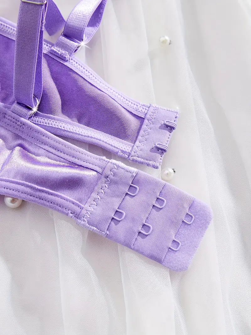 Semi-Sheer Floral Lace-  Lingerie Set