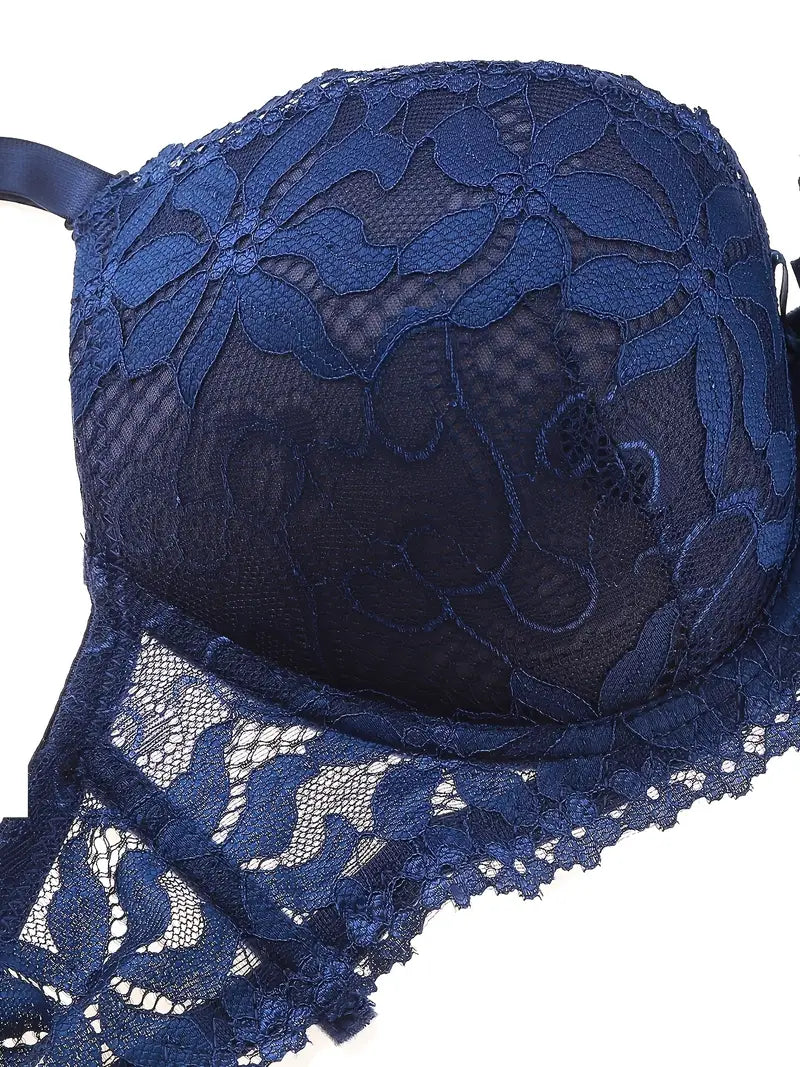 Push Up Sexy Lingerie Blue Lace Sets