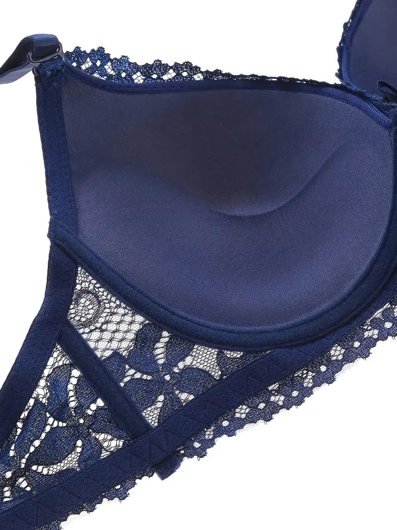 Push Up Sexy Lingerie Blue Lace Sets